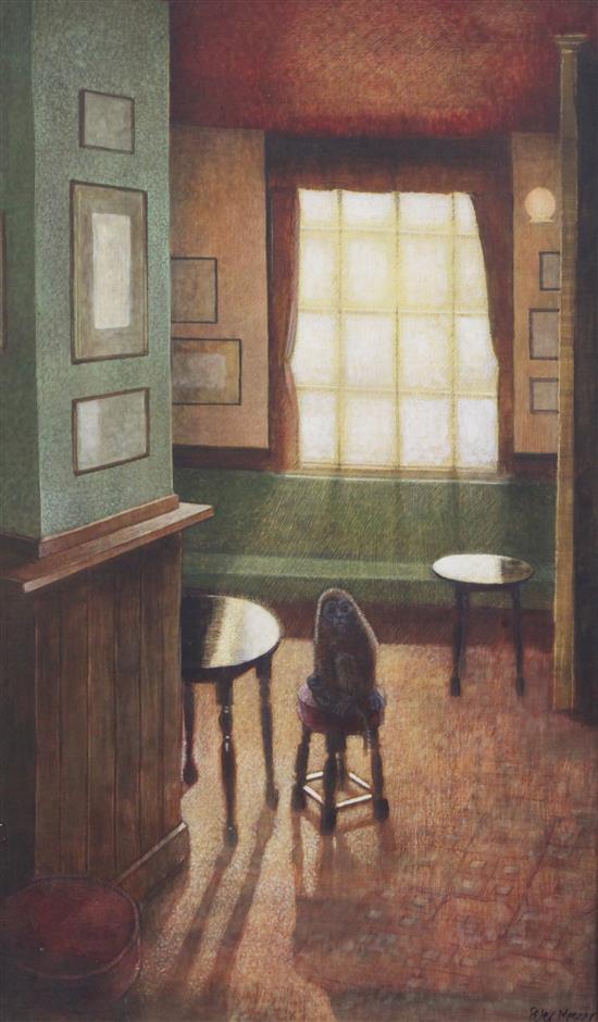 Peter Messer (1954-) Seeing the Monkey 23 x 13.5in.